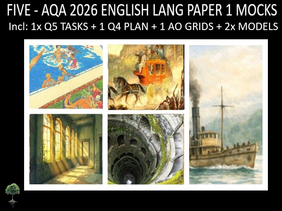 FIVE - AQA PAPER 1 | 2026 FULL MOCKS | Q5 TASKS | Q4 PLAN |AO GRIDS | MODELS