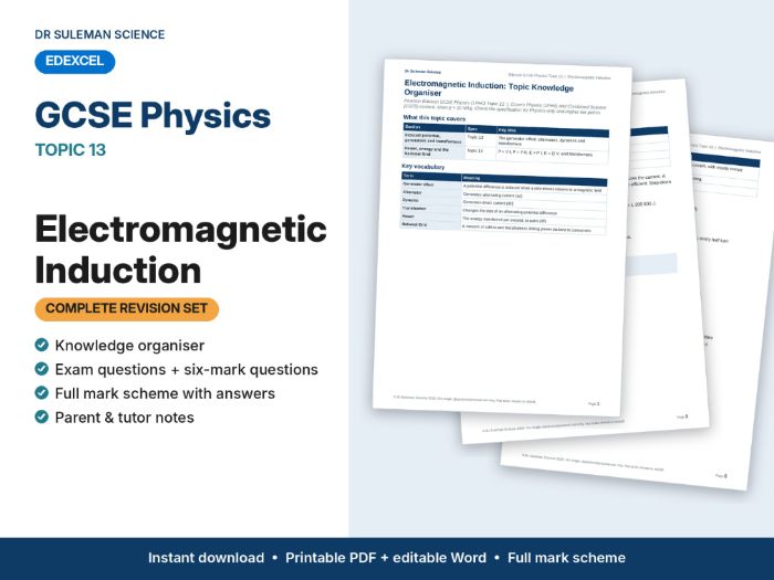 Edexcel GCSE Physics Topic 13 Electromagnetic Induction Revision
