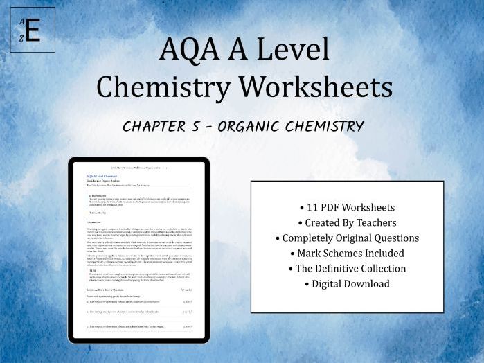 AQA A Level Chemistry Worksheets Chapter 5 - Organic Chemistry
