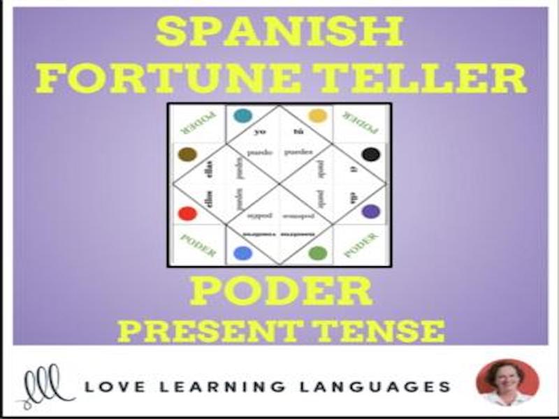 Spanish Verb PODER PRESENT TENSE Conjugation Fortune Teller Cootie 