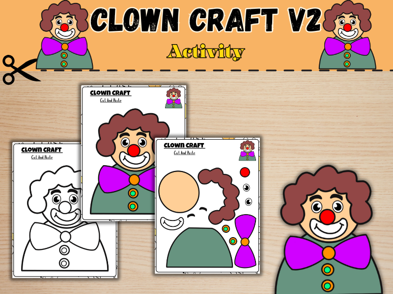 Clown craft Set 2 | Circus theme |Art center activity|Printable craft|Fun Friday