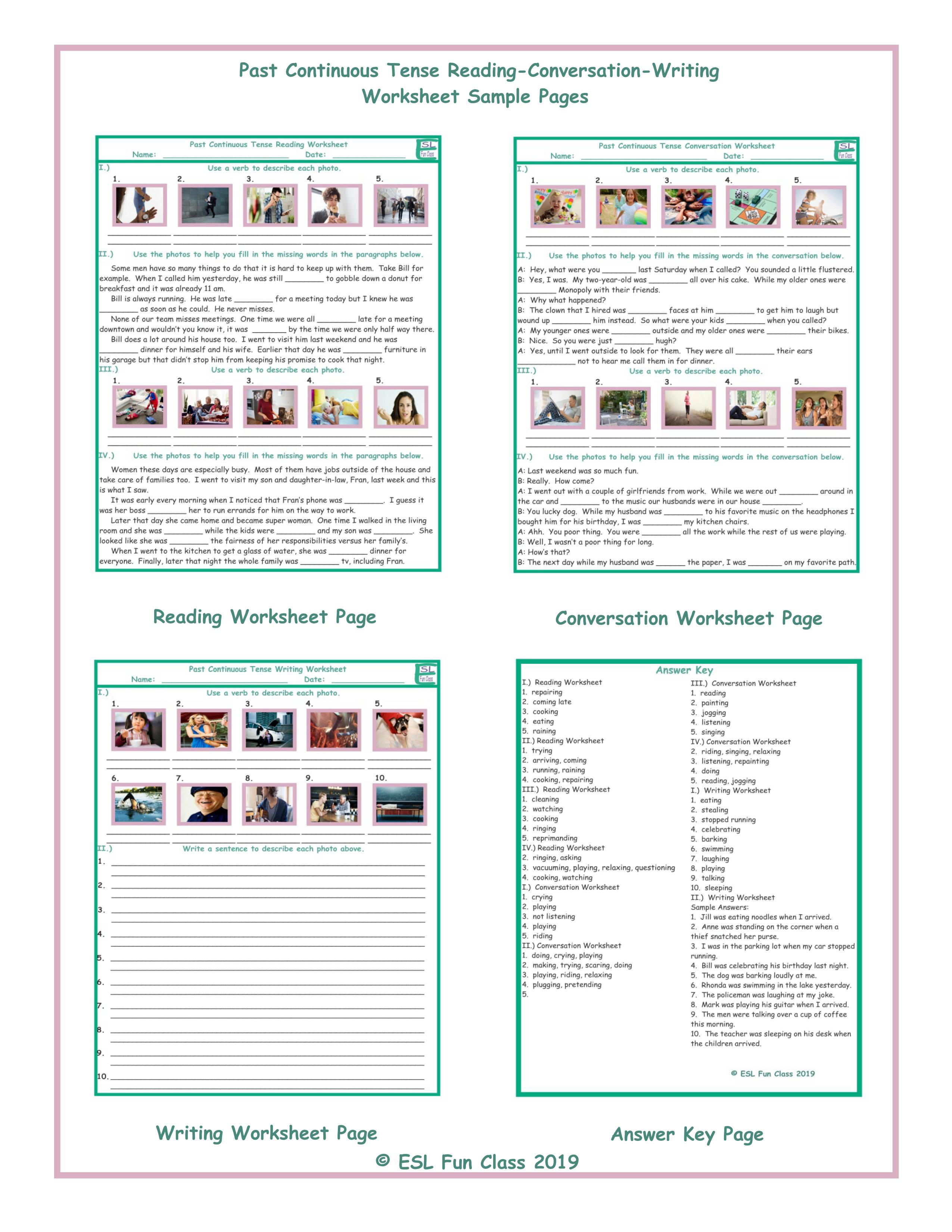 past continuous tense conversation