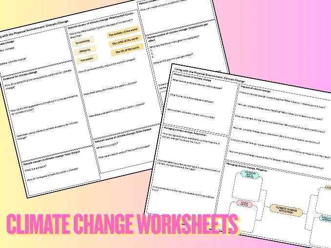 Climate Change Worksheets (AQA GCSE Geography)
