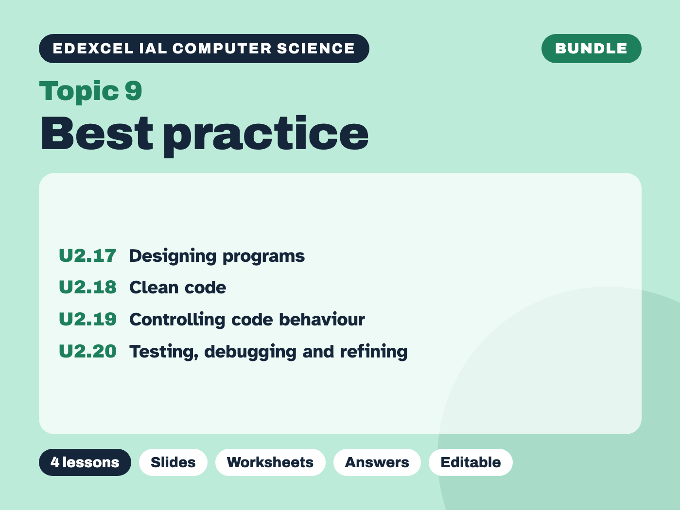 Edexcel IAL Computer Science – Topic 9 Best practice – Bundle (4 lessons)