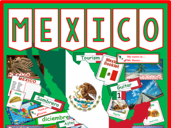 MEXICO / SPANISH LANGUAGE MULTICULTURE DIVERSITY TEACHING RESOURCES DISPLAY GEOGRAPHY
