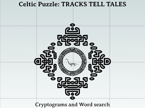 Celtic Puzzle - TRACKS TELL TALES - A Dinosaur fossil cryptogram