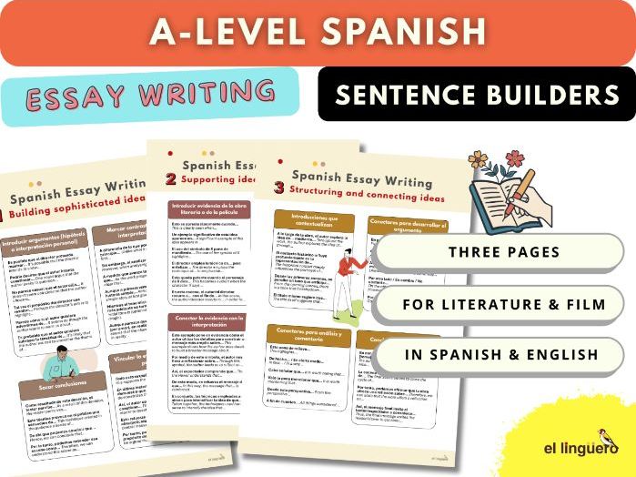A Level Spanish Essay Writing - Sentence Builders | Film & Literature Analysis Support