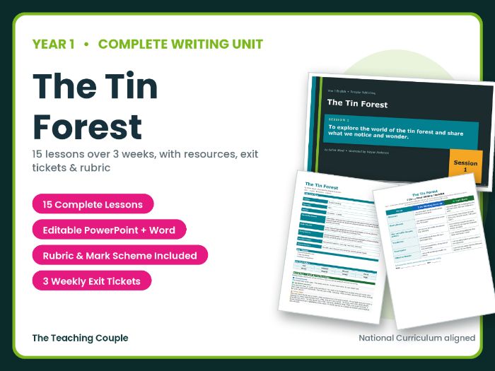 The Tin Forest | Year 1 English Unit | 15 Complete Lessons + Resources + Mark Scheme