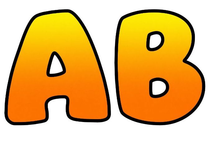 Yellow Orange Bubble Letters | Plain Colour Bulletin Board Letters | Printable Alphabet A-Z and 0-9
