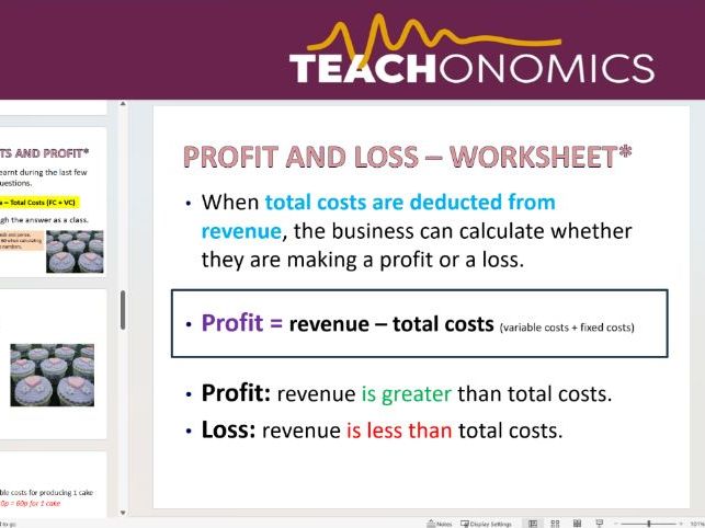 4. Profit and Loss - Topic 1.3 - Edexcel GCSE Business - Theme 1