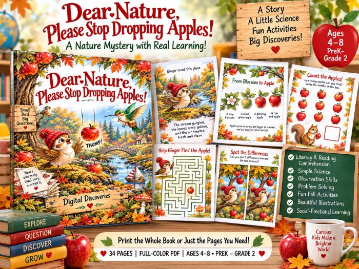 Dear Nature, Please Stop Dropping Apples! | Fall Science Story & Activities | Ages 4–8, PreK–Grade 2