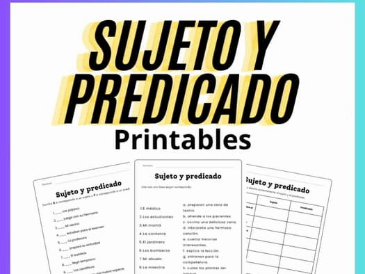Sujeto y Predicado Worksheets | Spanish Grammar Activities