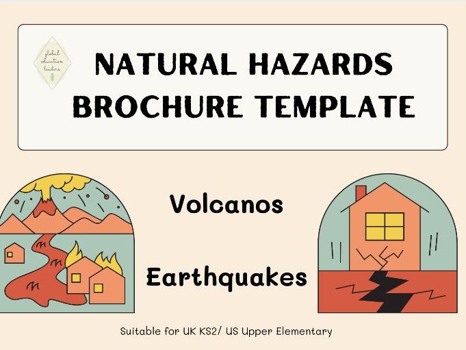 Natural Hazards Brochure Template - Earthquakes and Volcanoes