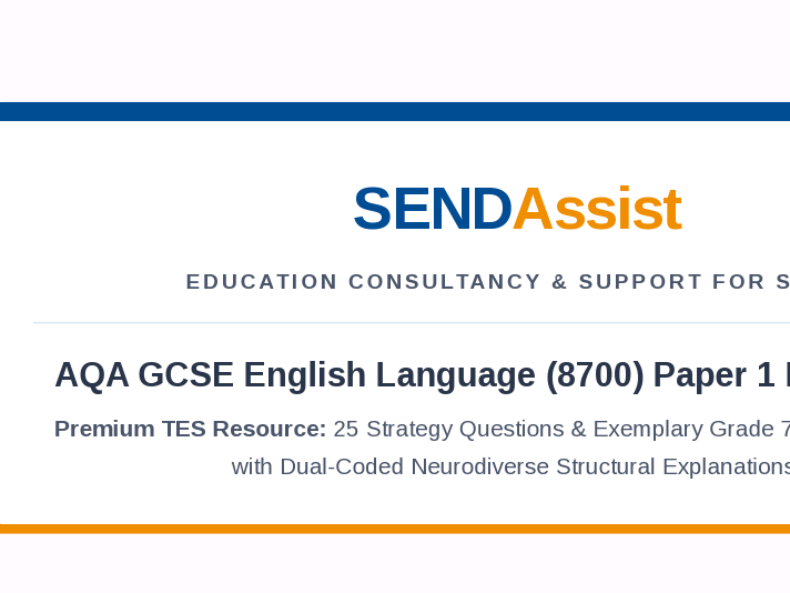 AQA GCSE English Language (8700) Paper 1 Masterclass 25 Strategy Questions