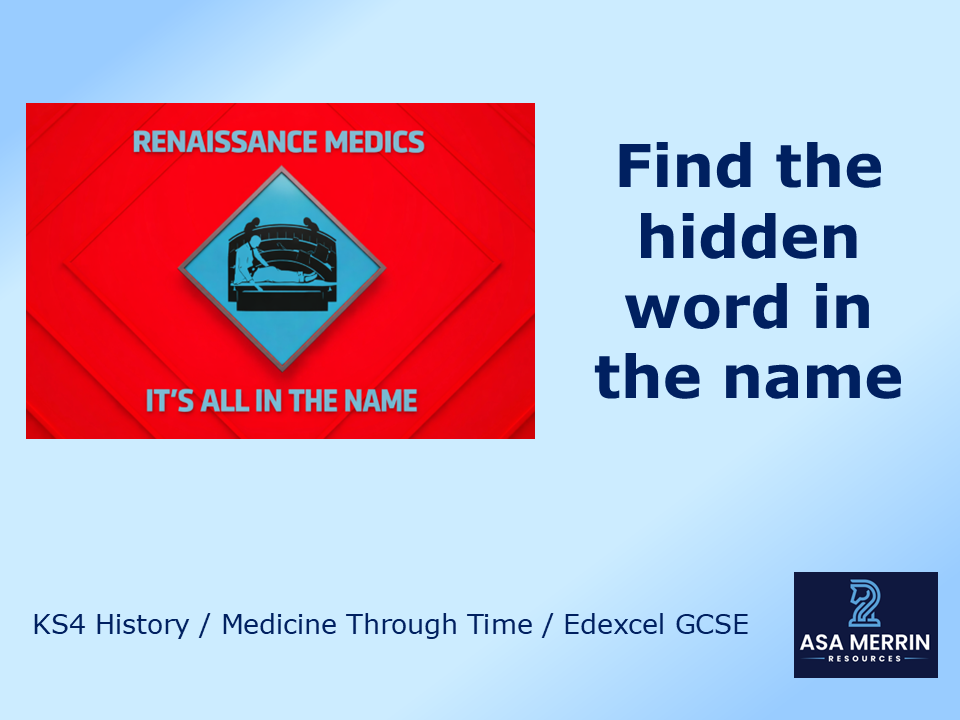 GCSE Medicine Through Time | Renaissance | Medics House of Games Quiz