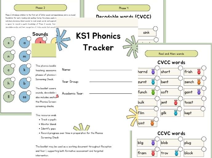 KS1 Phonics Tracker Booklet