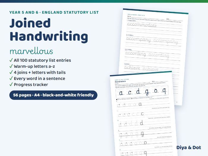 Year 5/6 Handwriting Statutory Spellings