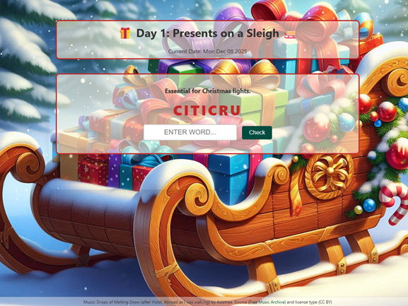 Christmas Countdown Form Activity.