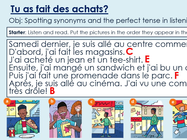 Dynamo 2 Vert: Module 3. Unit 4, Tu as fait des achats?
