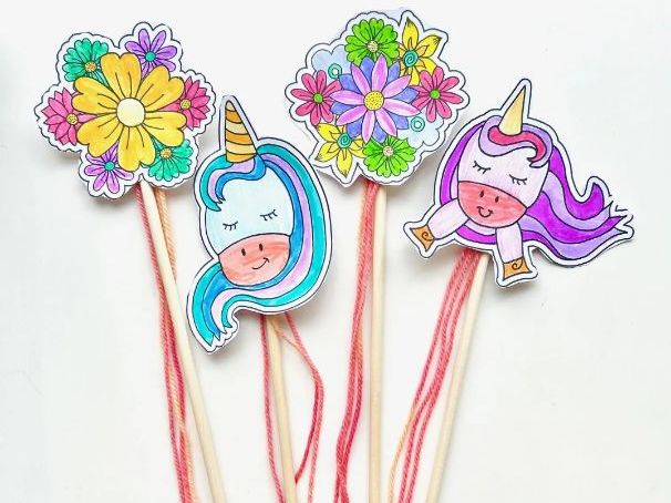 Unicorn and Flower Wand Craft Activity