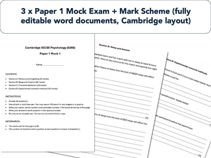 0266 Mock Exam Paper 1