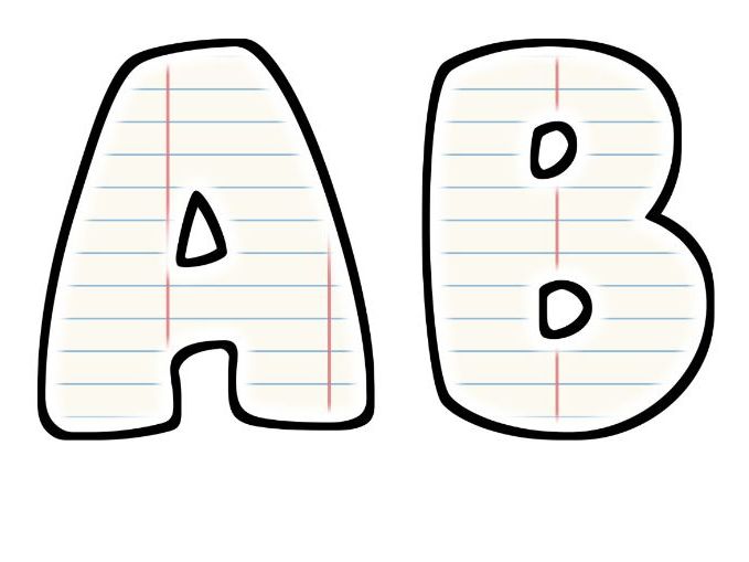 Lined Notebook Glow Bubble Letters | Bulletin Board Letters | Classroom Display Pack