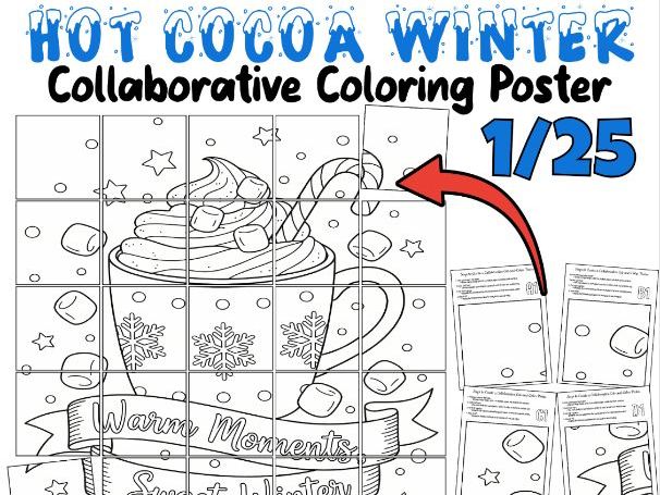 Hot Cocoa Winter Collaborative Poster | “Warm Moments, Sweet Winter” Decor