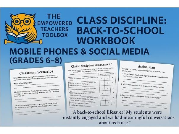 Class- school- Discipline: Behavior- Workbook – Mobile Phones & Social Media (6-8)