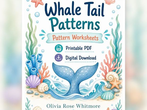 Whale Tail Pattern Worksheets for Kids
