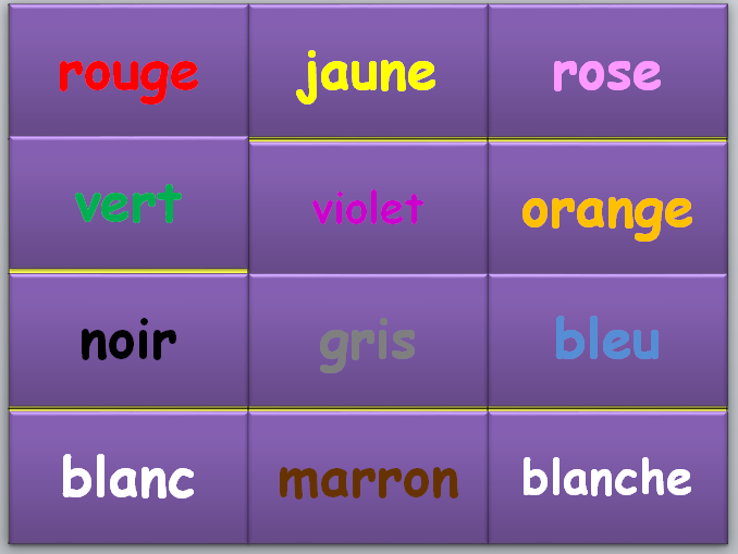 Colours in French - find the treasure game.