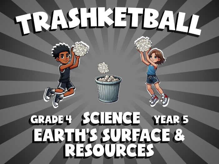 Earth’s Surface & Resources TRASHKETBALL Science Game | No-Prep Year 5 Review Activity