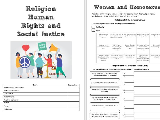 Human Rights and Social Justice Revision Booklet AQA GCSE Religious Studies