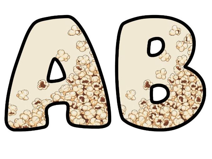 Our Class Is Popping Popcorn Classroom Display | Lettering Set | Whole Alphabet A-Z and 0-9