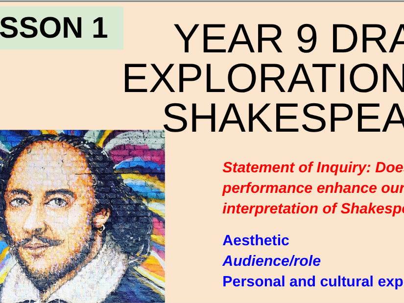 Exploration of Shakespeare KS3 DRAMA Full Lessons