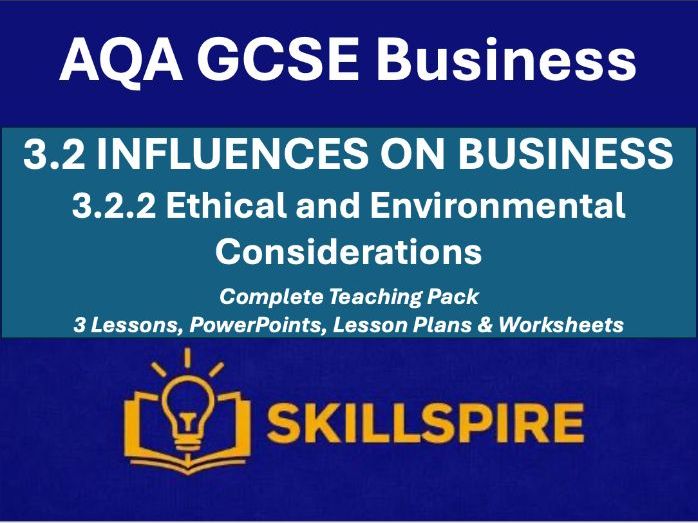 AQA GCSE Business 3.2.2 Complete Teaching Pack | 3 Lessons, PowerPoints, Lesson Plans & Worksheets
