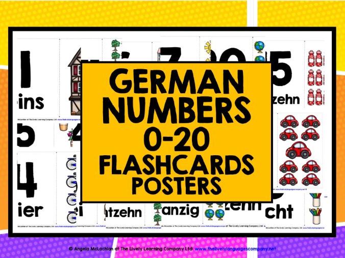 PRIMARY GERMAN NUMBERS 120 FLASHCARDS POSTERS Teaching Resources