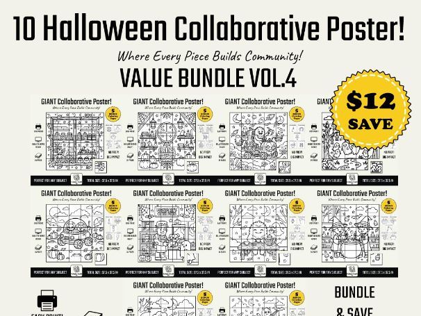 Halloween Collaborative Poster Bundle Vol.4 Bulletin Board