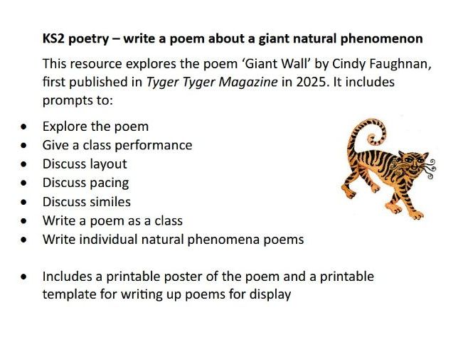 KS2 poetry - write a poem about a giant natural phenomenon