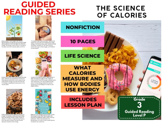 The Science of Calories: Guided Reading Level P with Lesson Plan