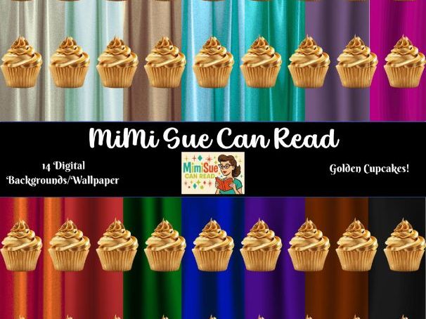 Golden Cupcakes 14 Digital Wallpapers/Backgrounds (300 dpi)