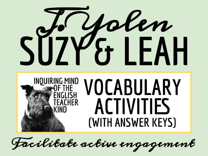 "Suzy and Leah" by Jane Yolen Vocabulary Games (Historical Fiction Short Story)