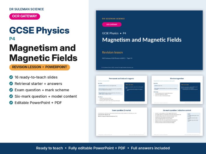 OCR Gateway GCSE Physics P4 Magnetism & Magnetic Fields Revision Lesson