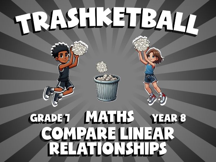 Compare Linear Relationships TRASHKETBALL Maths Game | No-Prep Year 8 Review Activity