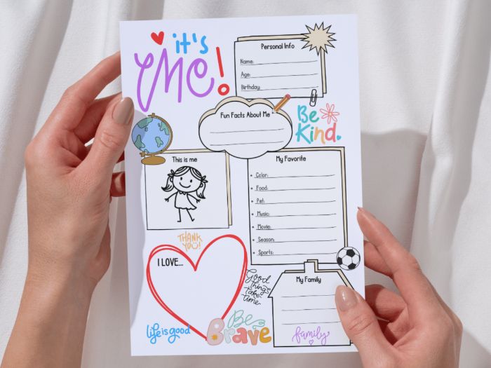 its Me - All About Me Worksheet