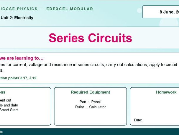 IGCSE Physics: Series Circuits | Edexcel Modular | Unit 2 | L6
