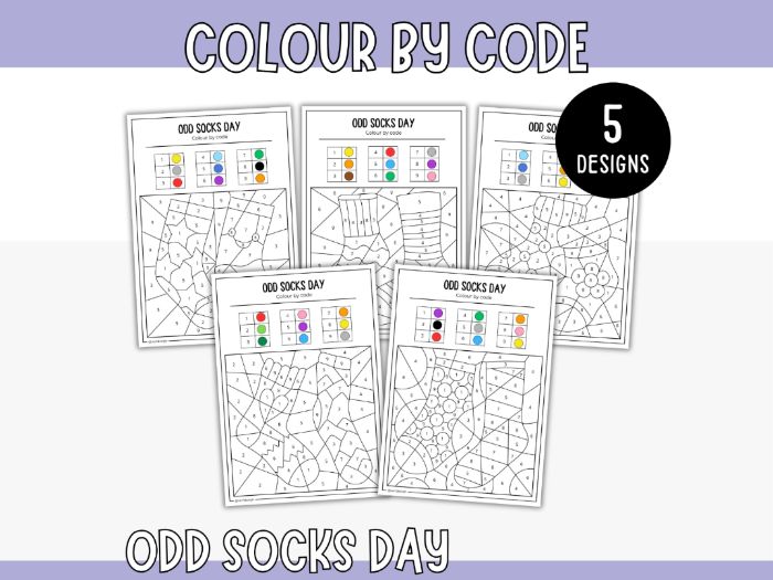 Colour by Code - Odd Socks Day