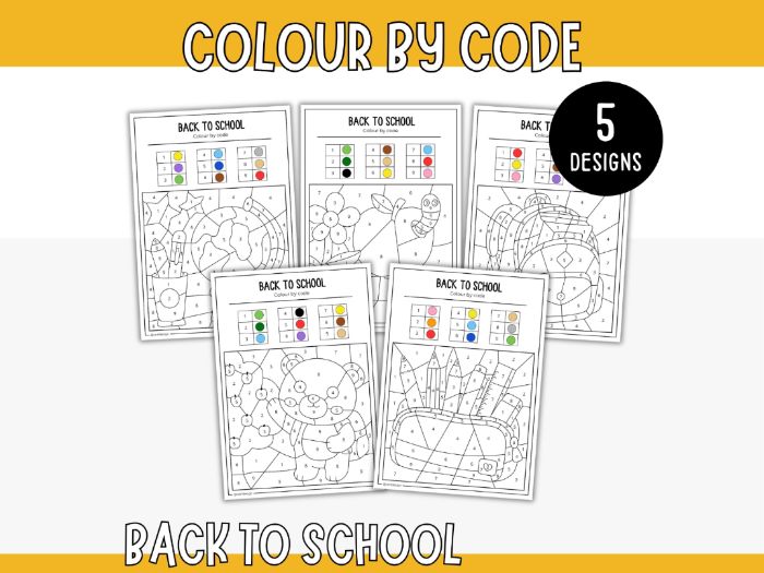 Colour by Code - Back to School