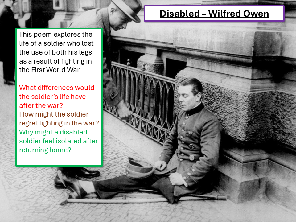 Edexcel IGCSE Wilfred Owen Disabled