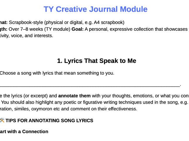 Creative Journal Module