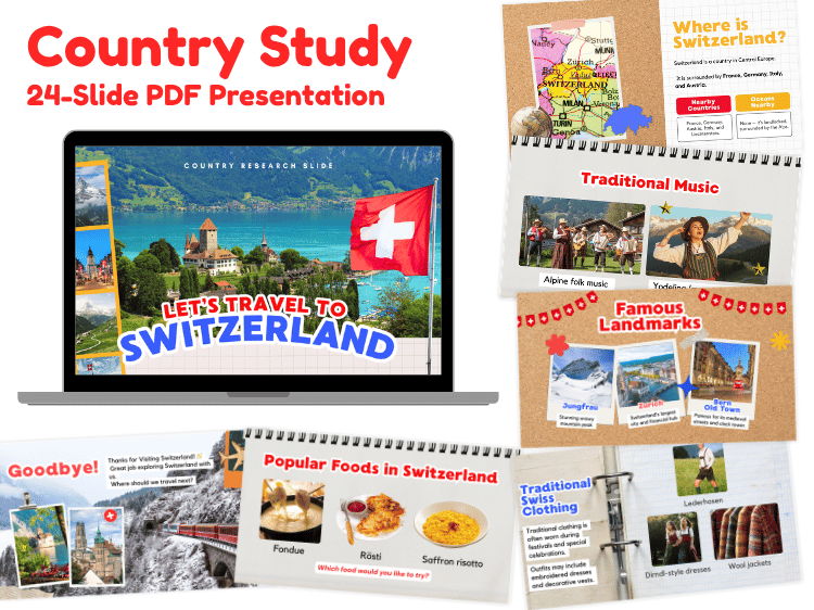 Switzerland Country Study | 24-Slide Geography & Culture Presentation